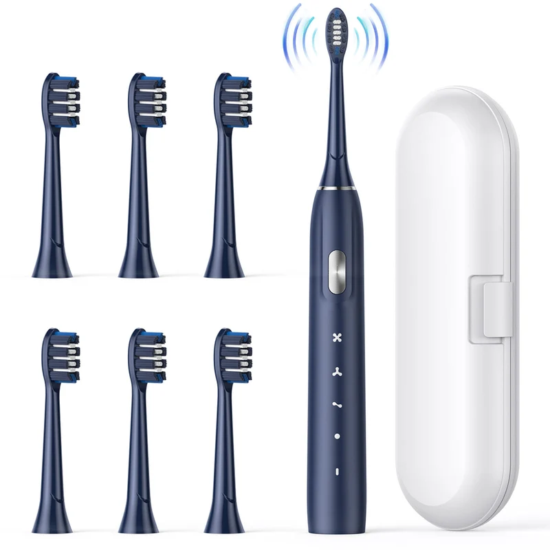 Electric Toothbrush for Adults - Rechargeable Electric Toothbrushes with Brush Heads & Holder, Travel Case, Power Electric Toothbrush with Holder，3 Hours Charge for 120 Days