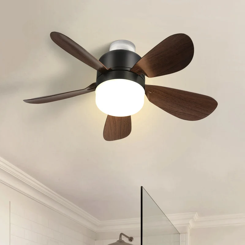 Modern 16-Inch Ceiling Fan With LED DC Enclosed E27 Socket Ceiling Fan Light Remote Control
