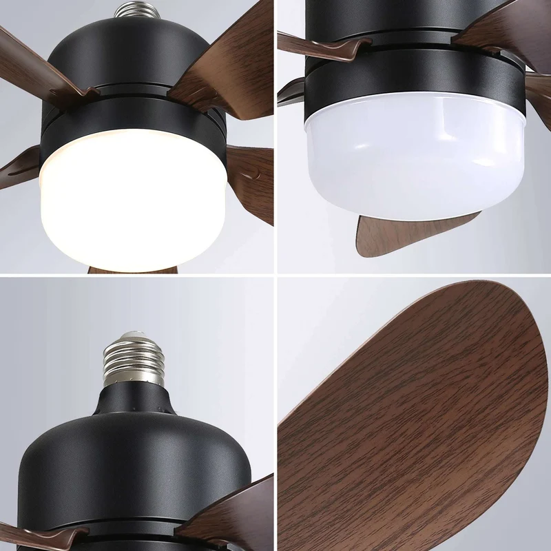 Modern 16-Inch Ceiling Fan With LED DC Enclosed E27 Socket Ceiling Fan Light Remote Control