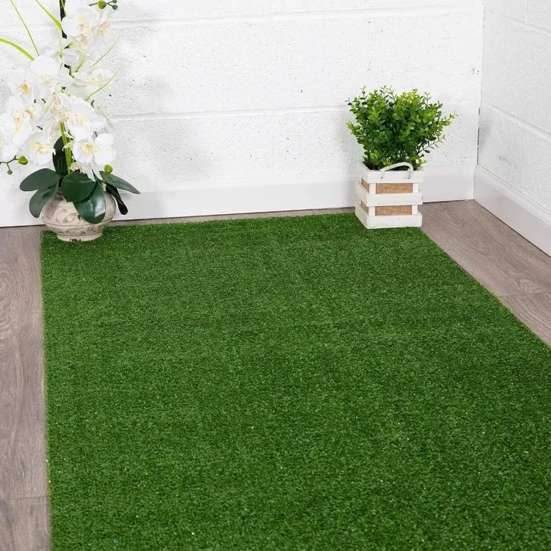 Artificial Lawn, Waterproof Solid Grass Design Indoor/Outdoor 6'6" X 9'2", Artificial Lawn