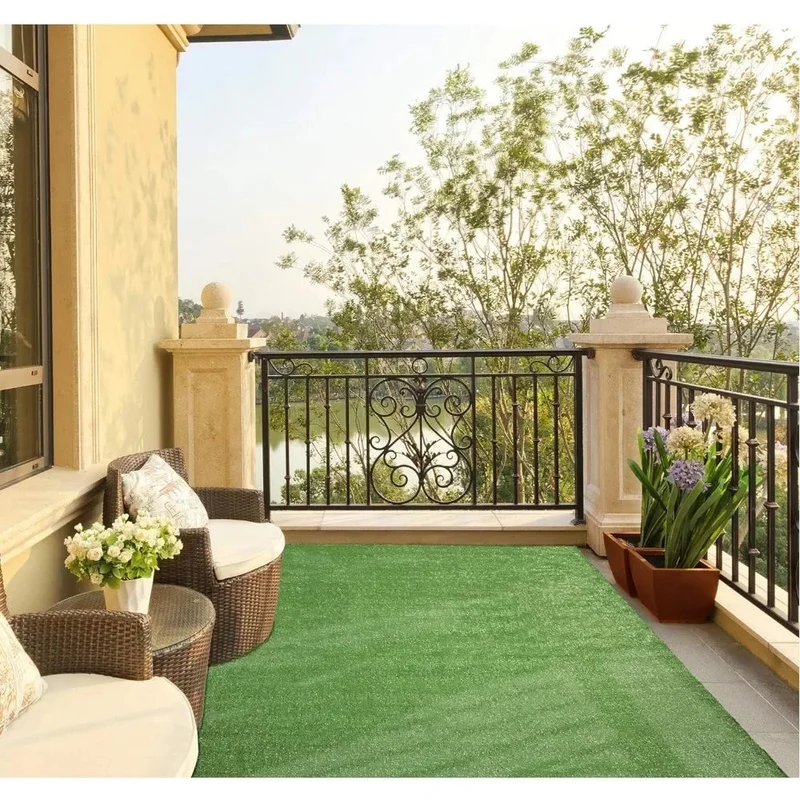 Artificial Lawn, Waterproof Solid Grass Design Indoor/Outdoor 6'6" X 9'2", Artificial Lawn