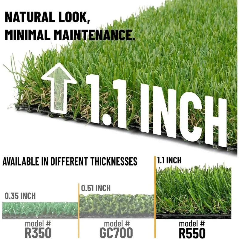 Artificial Lawn, Waterproof Solid Grass Design Indoor/Outdoor 6'6" X 9'2", Artificial Lawn