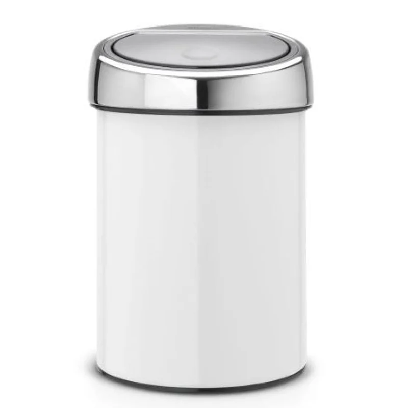 Brabantia Touch Bin Abfallbehälter, 3 Liter, zweifarbig mit Edelstahldeckel