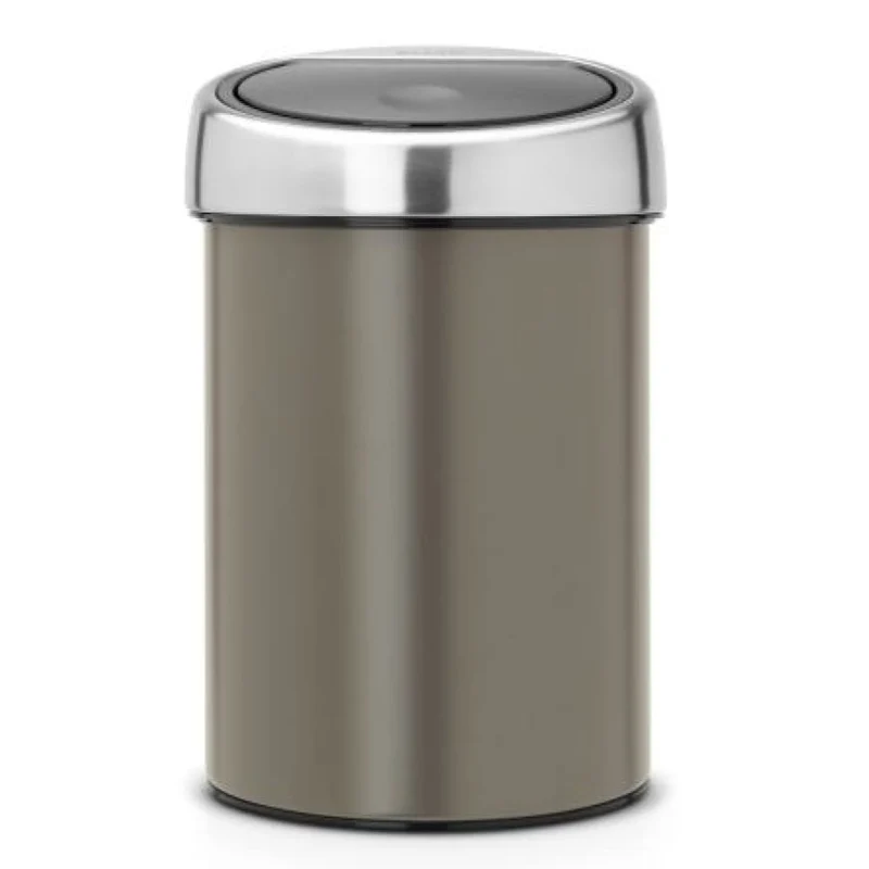 Brabantia Touch Bin Abfallbehälter, 3 Liter, zweifarbig mit Edelstahldeckel