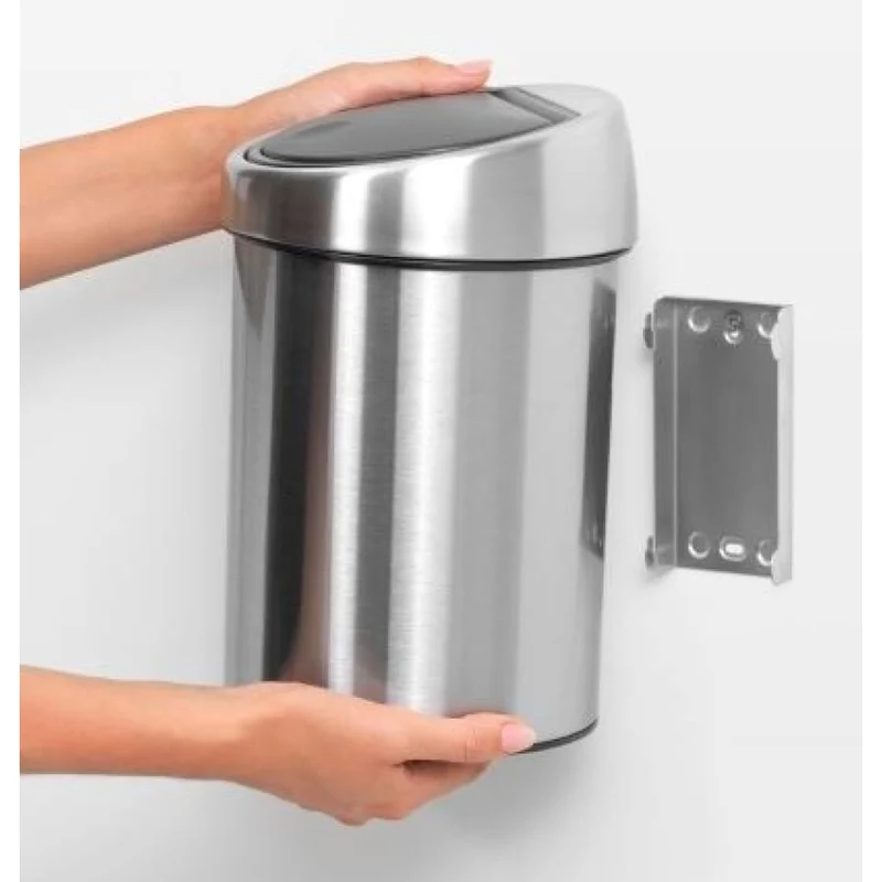 Brabantia NewIcon Touch Bin Abfallbehälter, 3 Liter, Edelstahl, Wandmontage