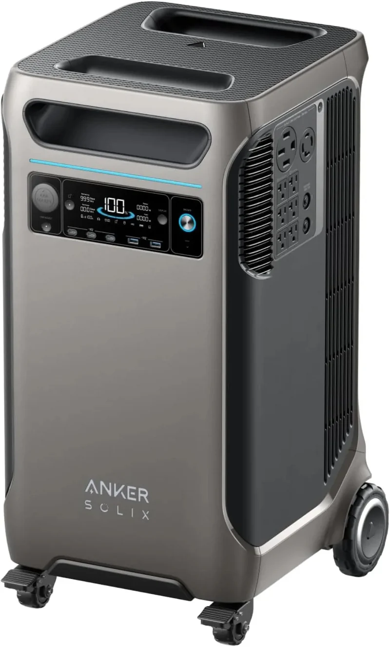 SOLIX F3800 Portable Power Station, 3840Wh, LiFePO4 Batteries, Ultra-High 6000W AC Output with 120V/240V, Solar Generator