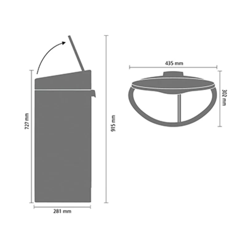 Brabantia Touch Bin New Recycle Abfalleimer, 10 + 23 Liter
