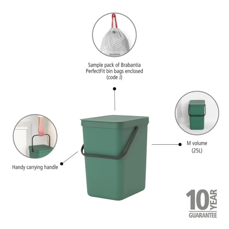 Brabantia Sort & Go Abfallbehälter, 25 Liter
