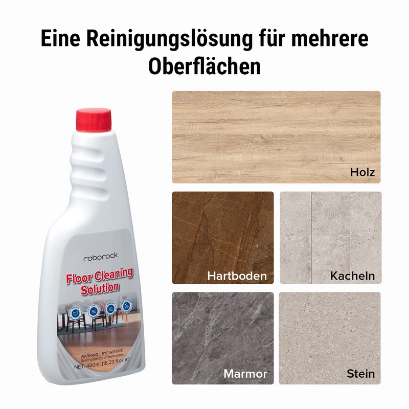 Roborock-Bodenreinigungslösung für Roboterstaubsauger und Nass-Trocken-Staubsauger, 480ml