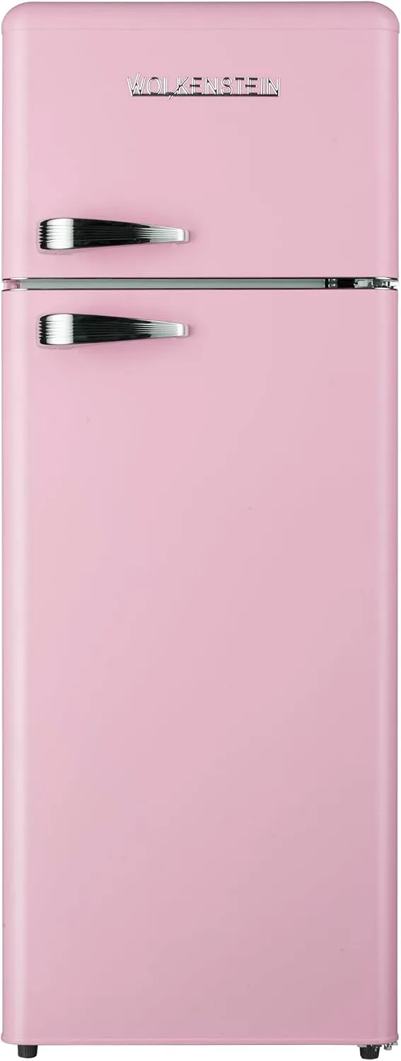 Kühlschrank GK212.4RT, Fassungsvermögen 211 Liter, Wolkenstein Retro Kühl-Gefrier-Kombination Pink Glanz SP, Nostalgie Design, LED-Beleuchtung
