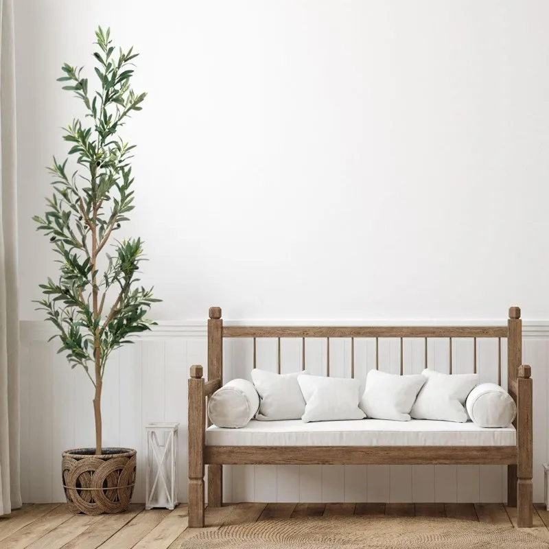 Tall Artificial Olive Tree for Home Decor Indoor with Pot, Fake House Plants Home, Floor Faux Plants Natural Artificial Tree