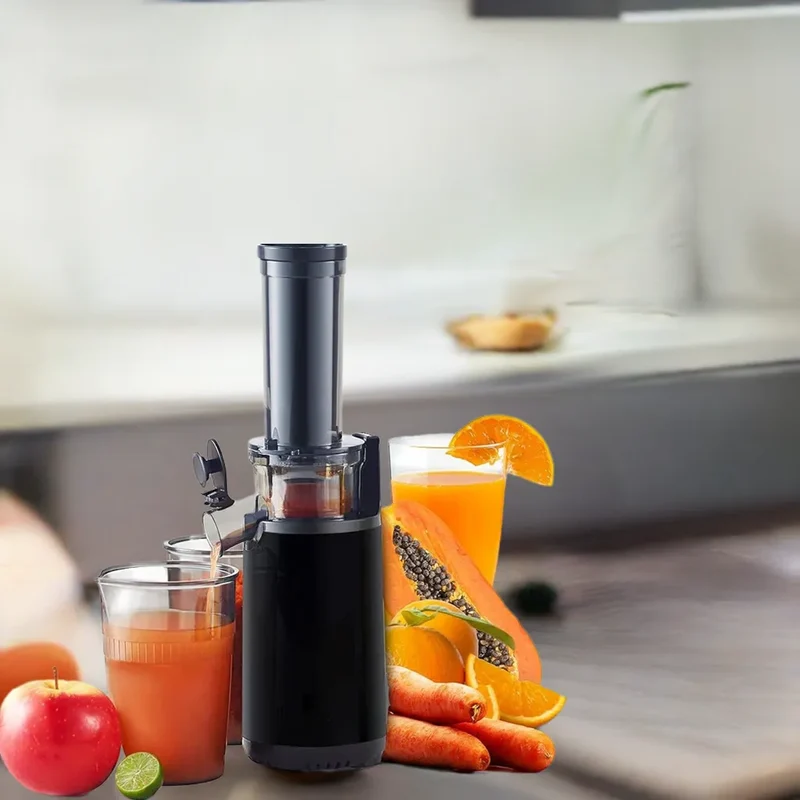 HAOYUNMA EJX600 Compact Small Space-Saving Masticating Slow Juicer, Cold Press Juice Extractor, Nutrient and Vitamin Dense