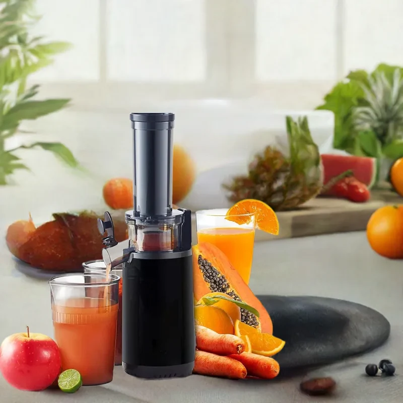 HAOYUNMA EJX600 Compact Small Space-Saving Masticating Slow Juicer, Cold Press Juice Extractor, Nutrient and Vitamin Dense