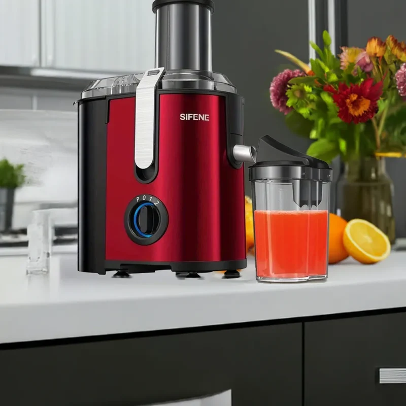 High-Power Hervigour Juicer Machine, Large 3.2" Feed Chute, Quick Juice Extractor for Whole Fruits & Veggies, 3-Speed Settings,