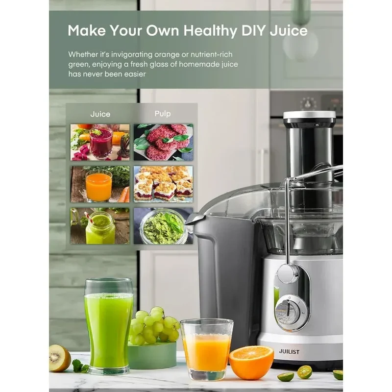 Juilist 1300W Wide Mouth Juicer Machine — Whole Fruit & Veggie Extractor.