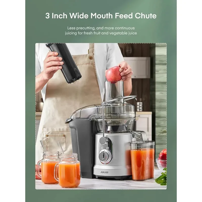 Juilist 1300W Wide Mouth Juicer Machine — Whole Fruit & Veggie Extractor.