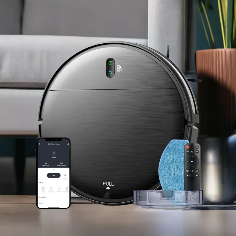 Robot Vacuum and Mop Combo, 2 in 1 Mopping Robot Vacuum Cleaner with Schedule, Wi-Fi/App/Alexa, 1400Pa Max Suction,
