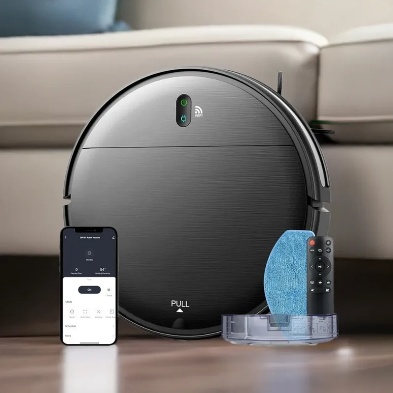Robot Vacuum and Mop Combo, 2 in 1 Mopping Robot Vacuum Cleaner with Schedule, Wi-Fi/App/Alexa, 1400Pa Max Suction,