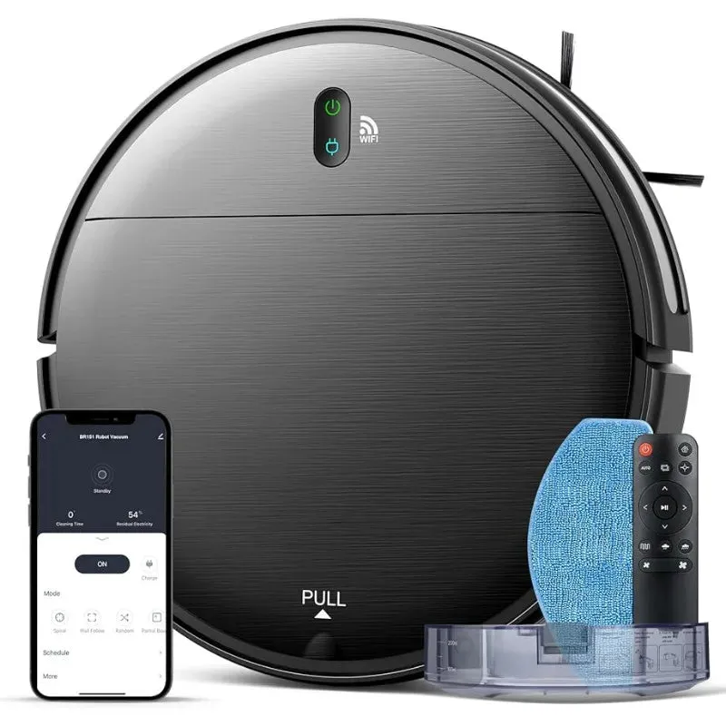 Robot Vacuum and Mop Combo, 2 in 1 Mopping Robot Vacuum Cleaner with Schedule, Wi-Fi/App/Alexa, 1400Pa Max Suction,