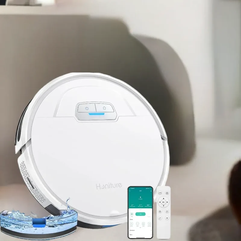 HONITURE Robot Vacuum and Mop Combo, 4000pa Strong Suction, G20 Robot Vacuum Cleaner with Self-Charging, 150Mins Max