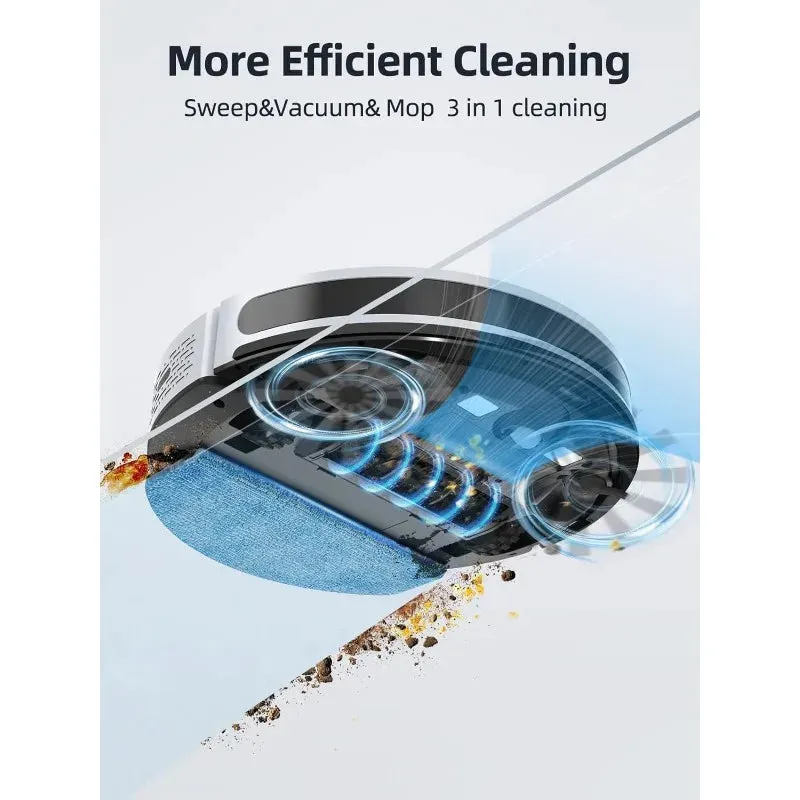HONITURE Robot Vacuum and Mop Combo, 4000pa Strong Suction, G20 Robot Vacuum Cleaner with Self-Charging, 150Mins Max