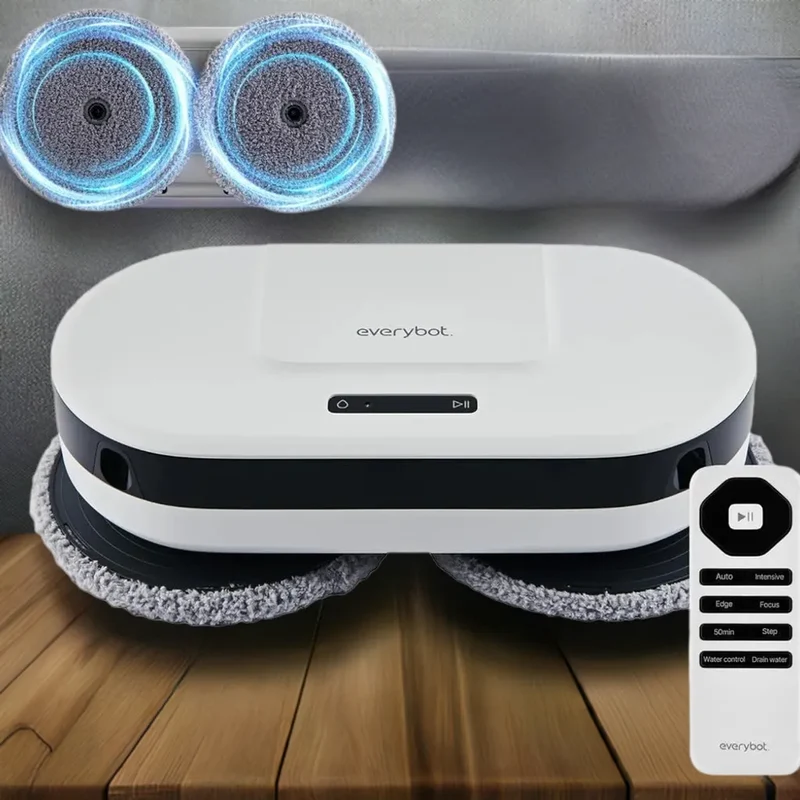 Robot Mop - Whisper Quiet Smart Mopping Robot Cleaner Only | 1.5 Times Faster Dynamic Dual Spin Wet Mop for Hard Floor