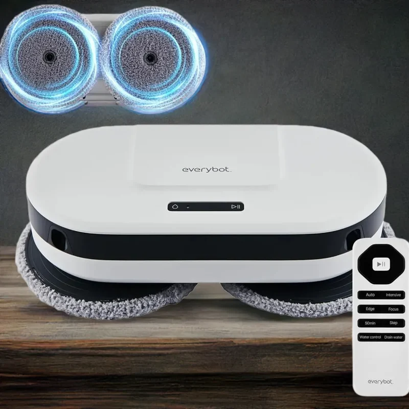 Robot Mop - Whisper Quiet Smart Mopping Robot Cleaner Only | 1.5 Times Faster Dynamic Dual Spin Wet Mop for Hard Floor