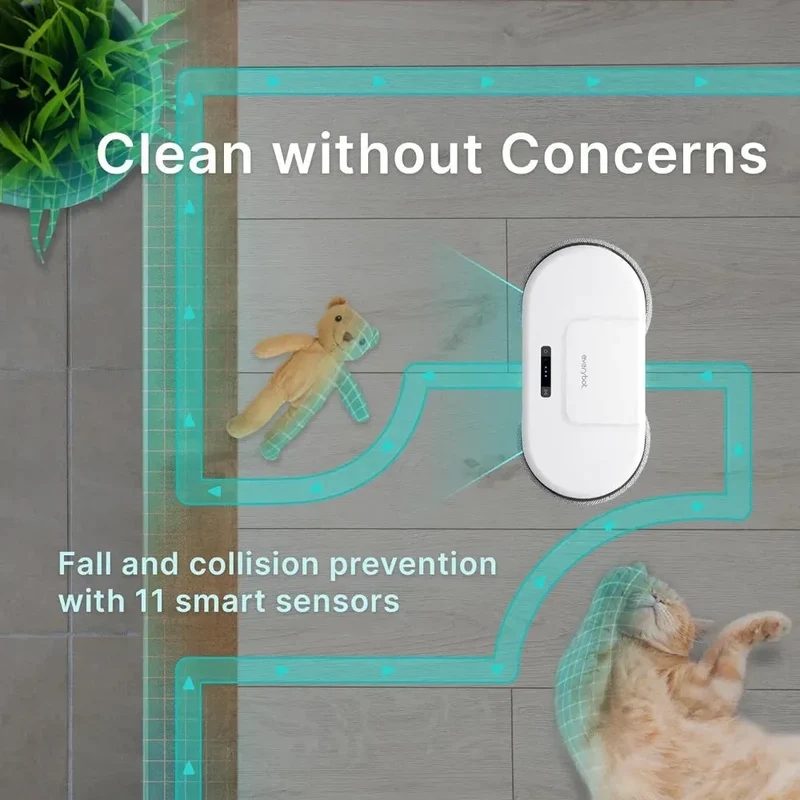 Robot Mop - Whisper Quiet Smart Mopping Robot Cleaner Only | 1.5 Times Faster Dynamic Dual Spin Wet Mop for Hard Floor