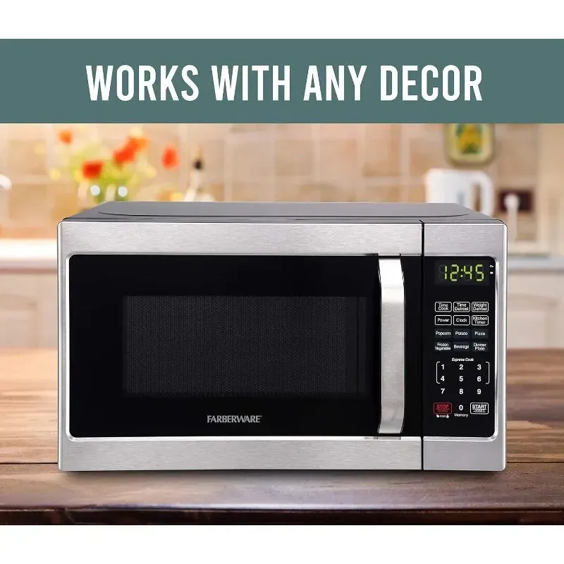 Farberware Countertop Microwave – 0.7 Cu Ft, 700W with LED & Child Lock