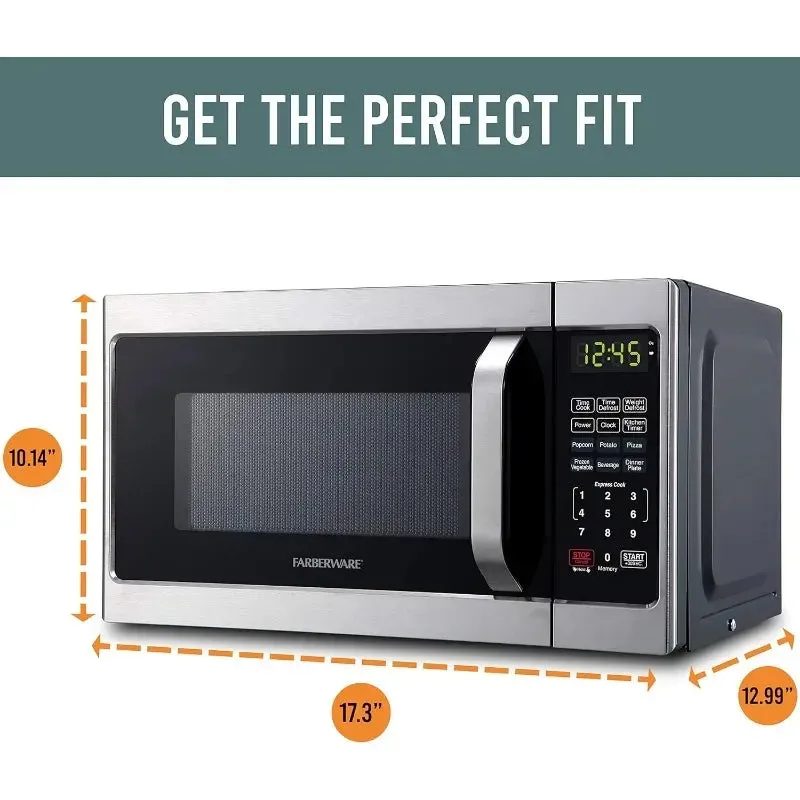 Farberware Countertop Microwave – 0.7 Cu Ft, 700W with LED & Child Lock