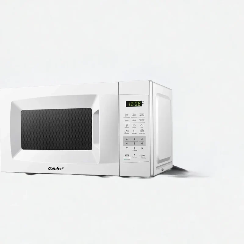 Countertop Microwave Oven with Sound On/Off, ECO Mode and Easy One-Touch Buttons, 0.7 Cu Ft/700W, Pearl White