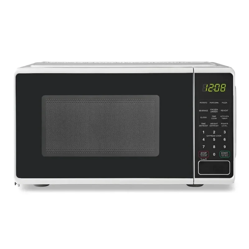 0.7 cu. ft. Countertop Microwave Oven, 700 Watts, Black, New, LED Display, Kitchen Timer, Household Tabletop Microwave Oven