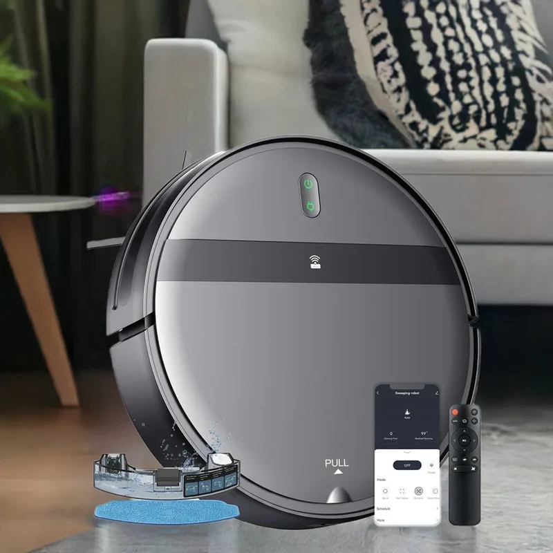 ZCWA Robot Vacuum Cleaner Auto Charging 6000Pa Power App Control Water Tank Wet Mopping Robot Vacuum Cleaner Electric Sweeper