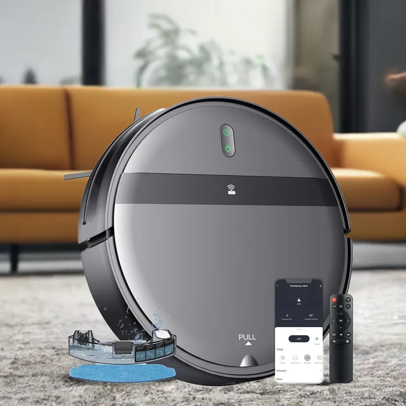 ZCWA Robot Vacuum Cleaner Auto Charging 6000Pa Power App Control Water Tank Wet Mopping Robot Vacuum Cleaner Electric Sweeper