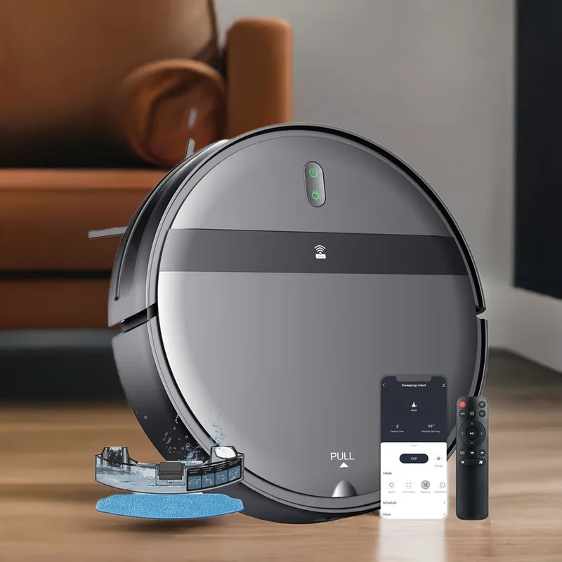 ZCWA Robot Vacuum Cleaner Auto Charging 6000Pa Power App Control Water Tank Wet Mopping Robot Vacuum Cleaner Electric Sweeper