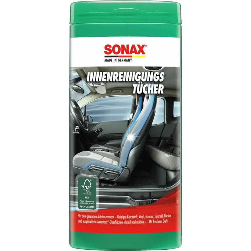 SONAX InnenReinigungsTücher Box | Dose (25 Stück)