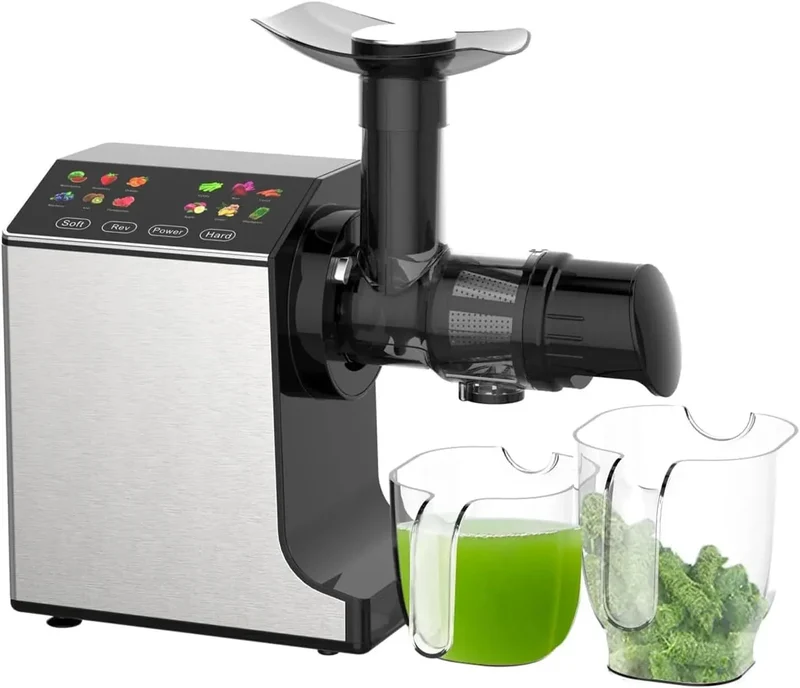 Portable Juicer with 2 Speed Modes, Touchscreen Cold Press Juicer, Safe & Quiet Operation and Easy To Clean, Juicer