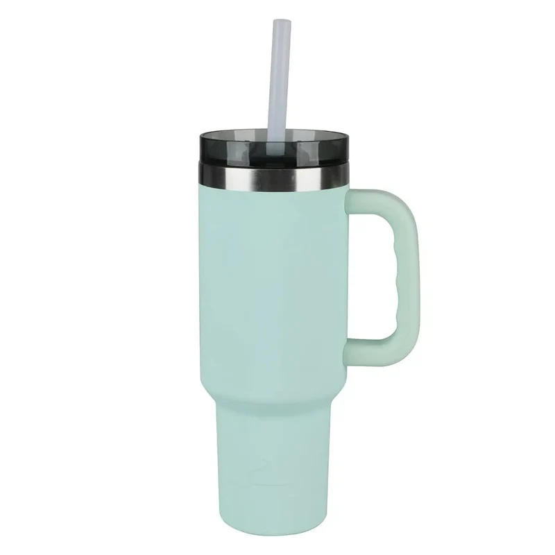40 Oz Vacuumr-Insulated Stainless-Steel Tumbler with Handle Hot Pink Double-walled Stainless-steel Construction