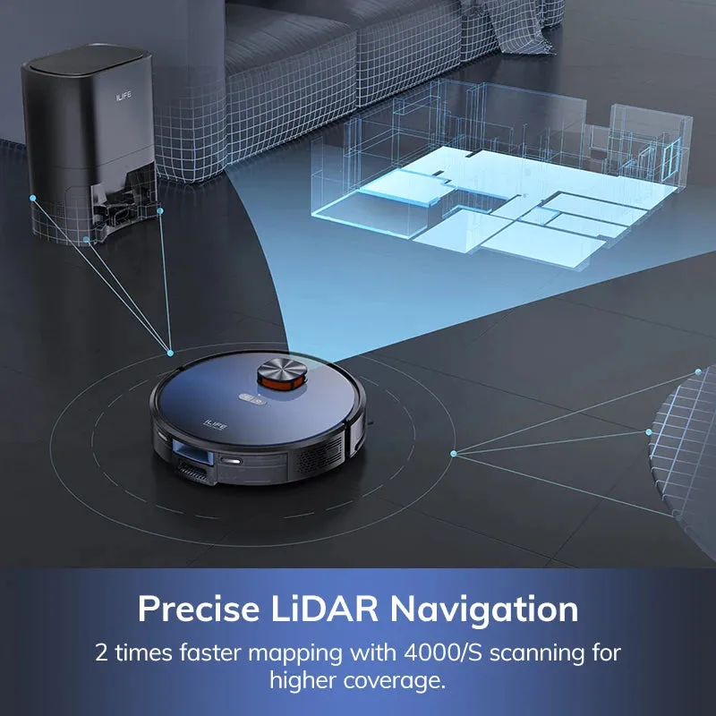 Robot Vacuum Cleaner, Auto Empty Station for 60 Days with Remote Control