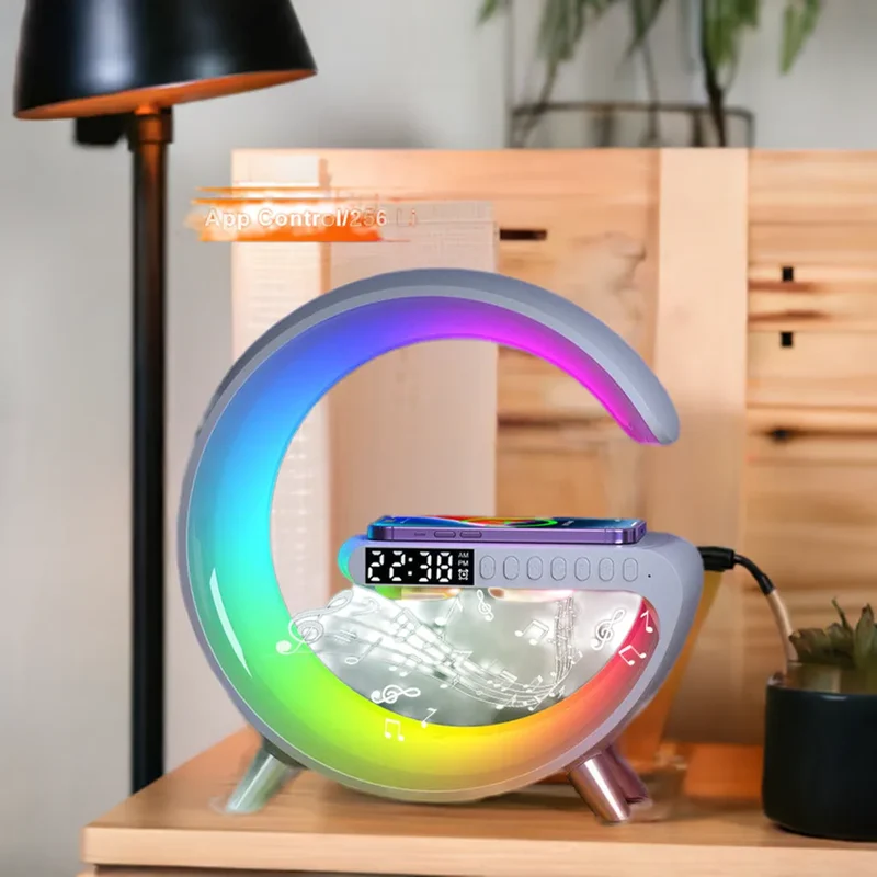 Wireless Charger Speaker With Bluetooth & LED Lamp