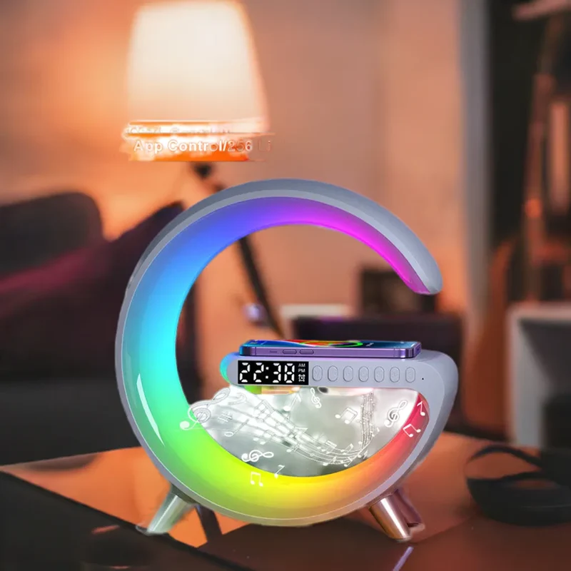 Wireless Charger Speaker With Bluetooth & LED Lamp