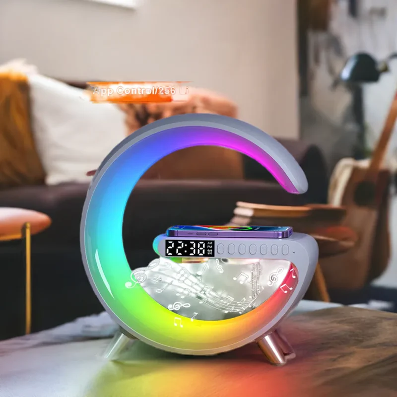 Wireless Charger Speaker With Bluetooth & LED Lamp