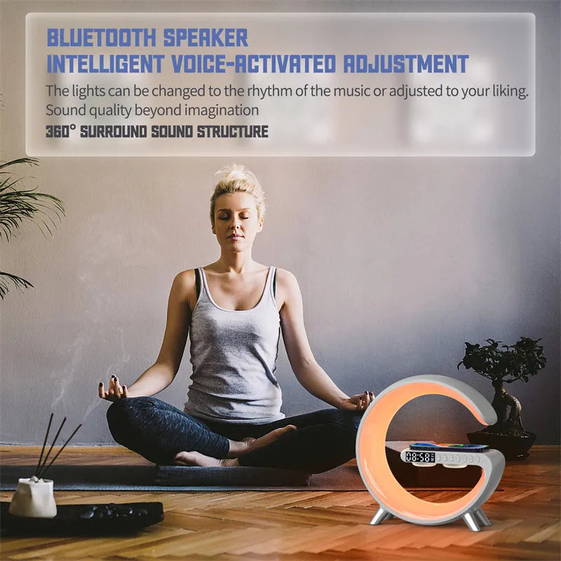 Wireless Charger Speaker With Bluetooth & LED Lamp