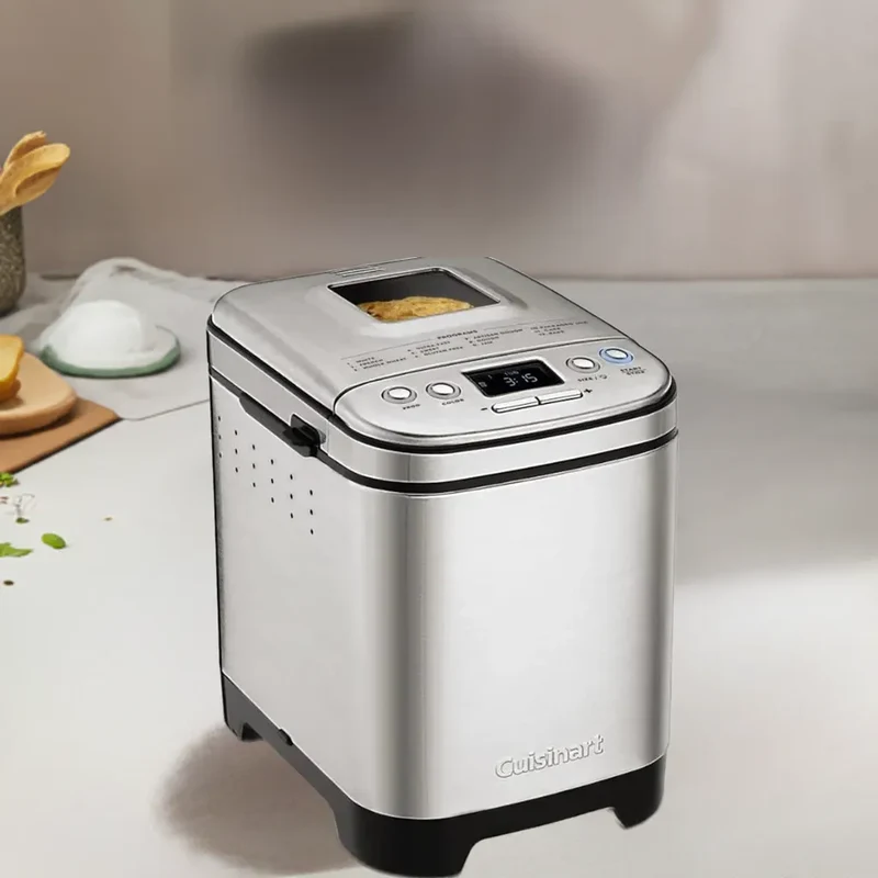 Bread Maker Machine, Compact and Automatic, Customizable Settings, Up to 2lb Loaves, CBK-110P1, Silver,Black