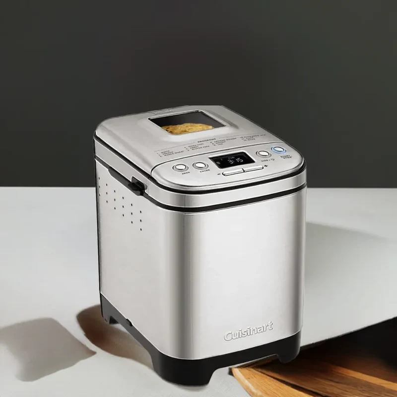 Bread Maker Machine, Compact and Automatic, Customizable Settings, Up to 2lb Loaves, CBK-110P1, Silver,Black