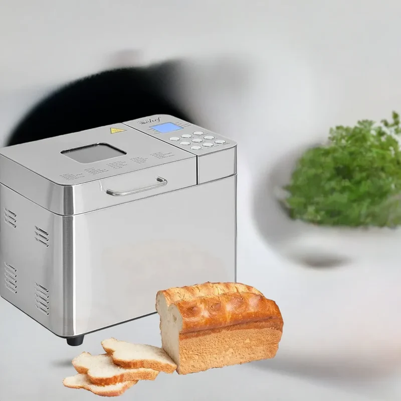 2 LB Stainless Steel Bread Maker with 25 Smart Cooking Programs and Included Accessories, Measuring Cup