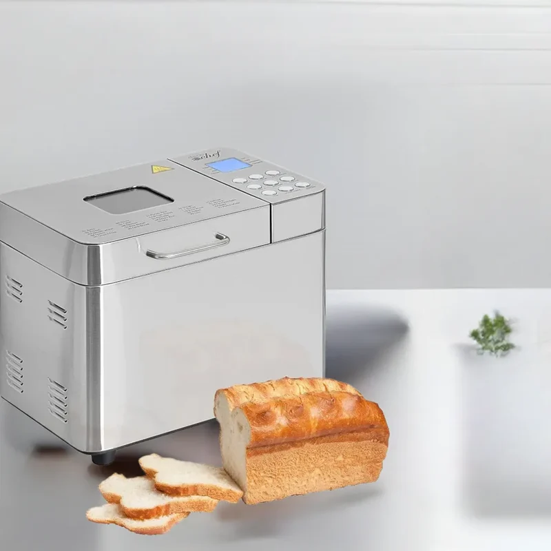 2 LB Stainless Steel Bread Maker with 25 Smart Cooking Programs and Included Accessories, Measuring Cup