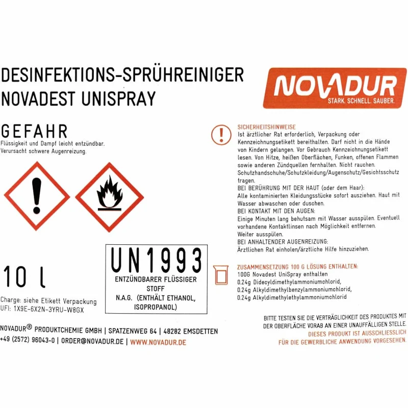NOVADUR Desinfektions-Sprühreiniger Novadest UniSpray