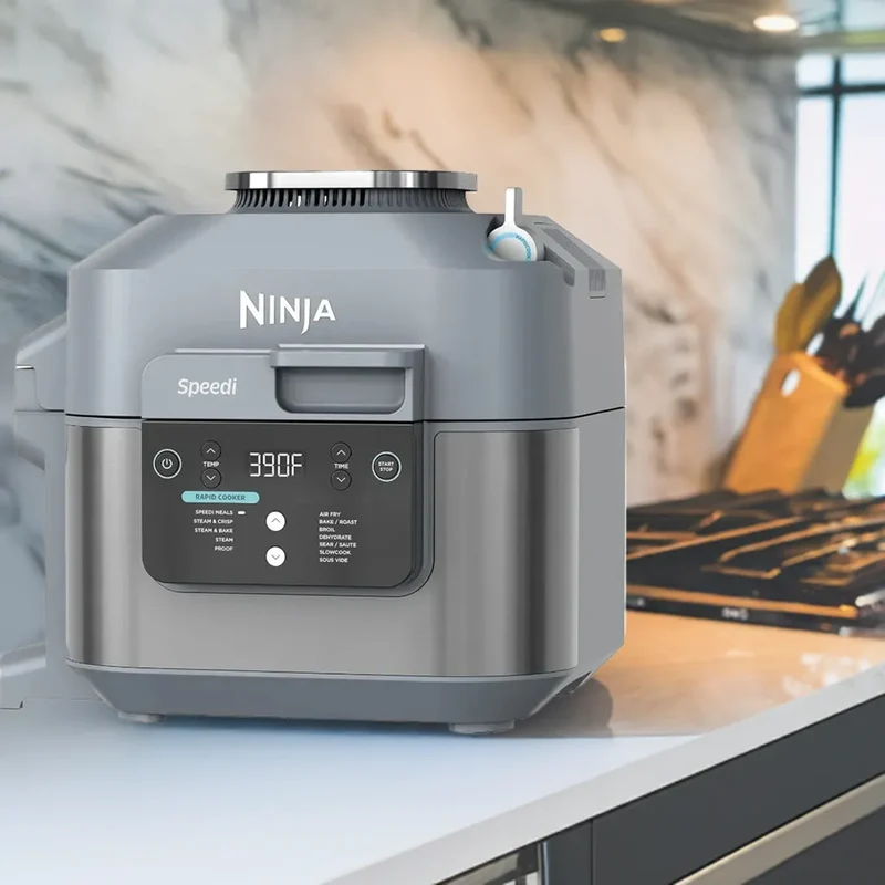 Ninja SF301 Speedy Rapid Cooker & Air Fryer, 6-Quart Capacity, 12-in-1 Functions to Steam, Bake, Roast, Sear, Sauté, Slow Cook
