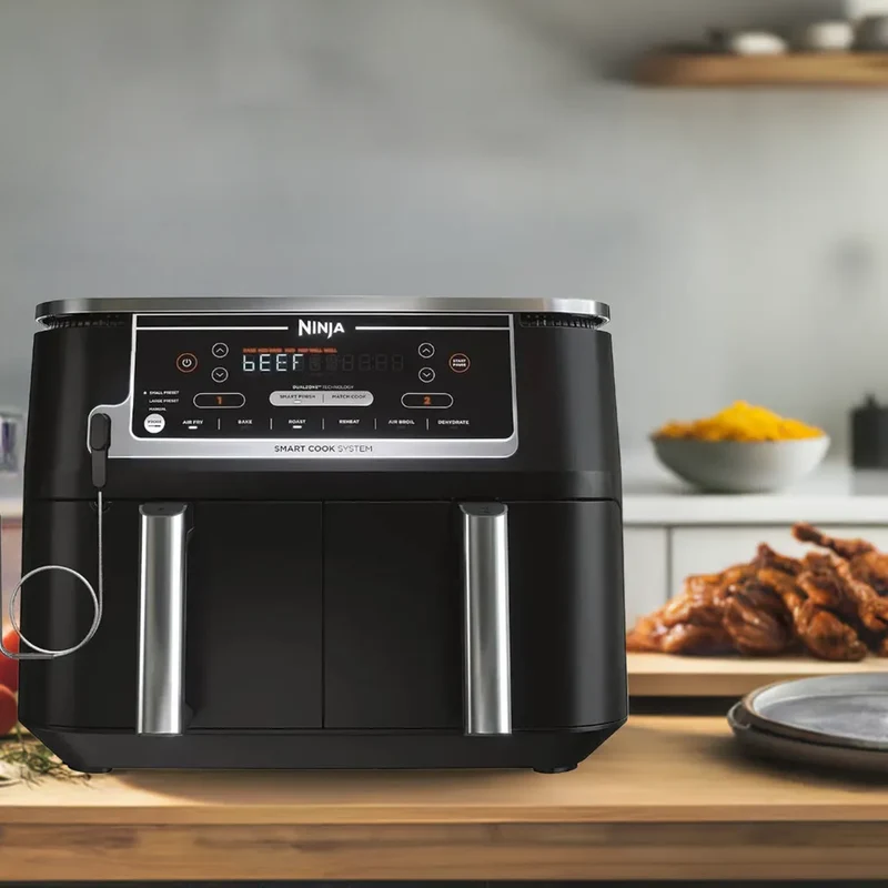 Ninja Foodi DZ550 10-Quart DualZone Smart XL Air Fryer with Thermometer